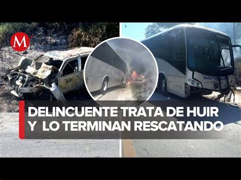 Persecución policial termina en colisión e incendio en la carretera