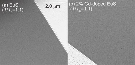 Lorentz Microscopy Images Of EuS And Gd Doped EuS Above The Critical