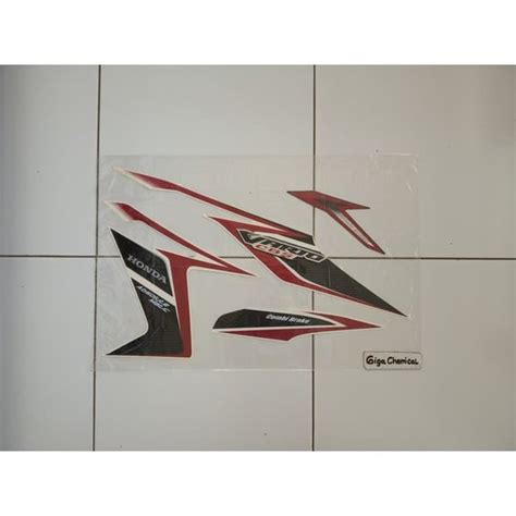 Jual Striping Sticker Honda Vario 110 CBS 2011 2012 Putih Lis Merah Di