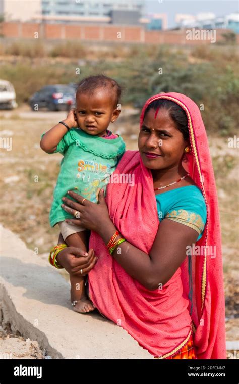 Noida Uttar Pradesh India November 2020 Portrait Of Indian Woman From Village Area With