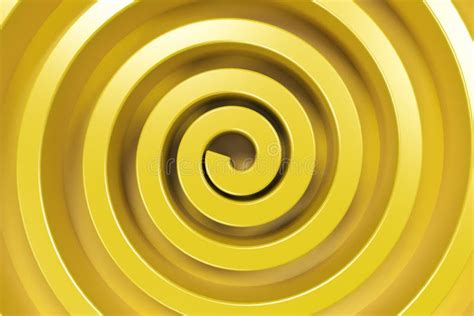 Yellow Concentric Spiral On Yellow Background Stock Illustration