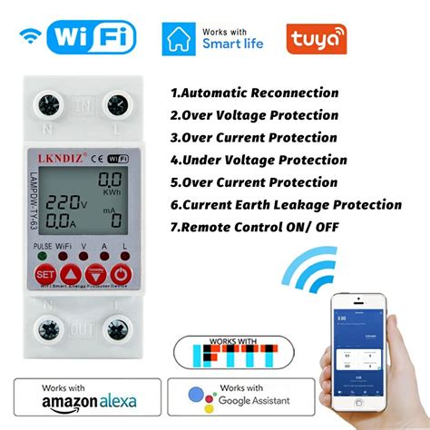 P A Tuya App Wifi Smart Circuit Earth Leakage Over Under Voltage