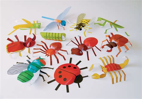 Insects DIY Paper Craft Kit 3D Paper Toys Colourful Cutouts To Assemble