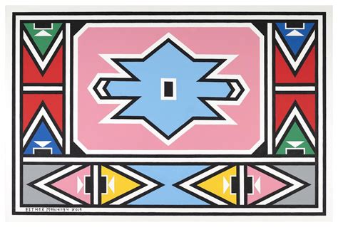 Esther Mahlangu, Ndebele abstract , 2020 | The Melrose Gallery