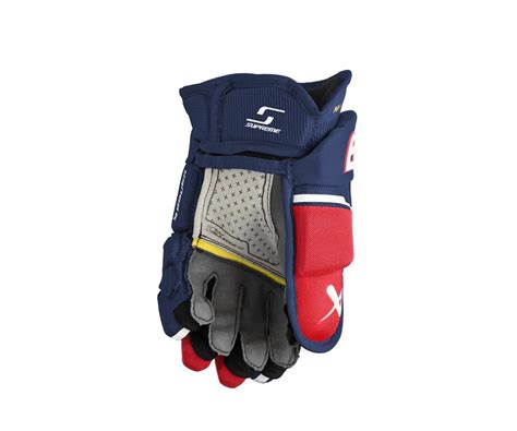 Bauer Hockeyhandskar Supreme Mach Jr Navy Red White Hockey Store