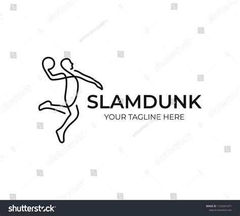 Basketball Player Logo Design Slam Dunk Stock Vector (Royalty Free ...