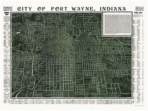 Historic Map Of Fort Wayne Indiana 1907 Allen County Fort Wayne