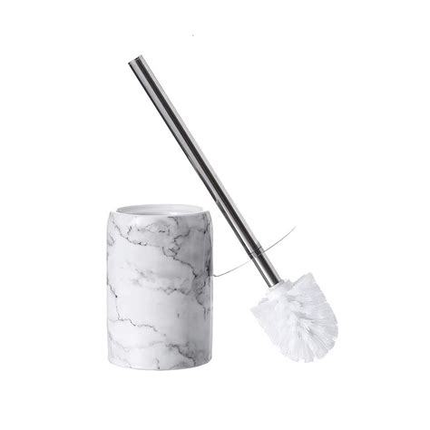 Marble Ceramic Bathroom Toilet Brush Holder Set Dongsheng