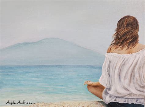 Woman On The Beach Original Acrylic Painting Etsy