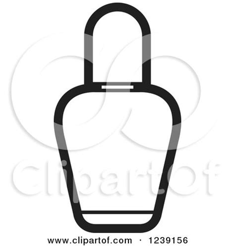 Clipart of a Black and White Perfume Bottle 5 - Royalty Free Vector ...