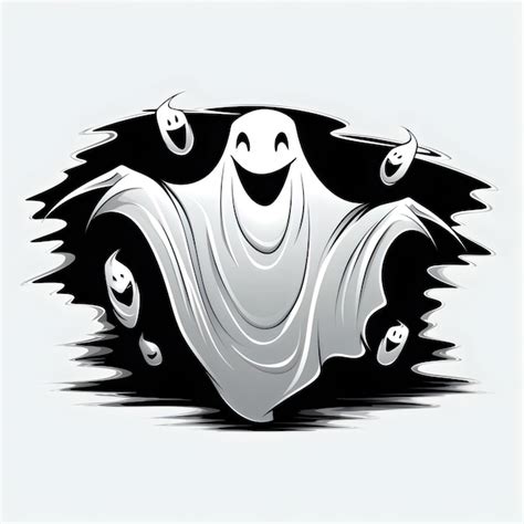 Premium AI Image | Black and white cute ghost for halloween