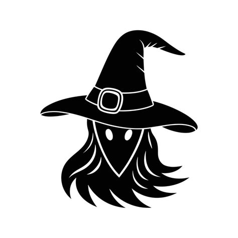 Halloween Witch And Wizard Logo Icon Silhouette Black And White