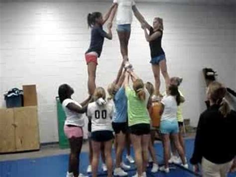 Cheerleading Pyramid Cheerleading Stunt Cheer Routines Cheer Stunts