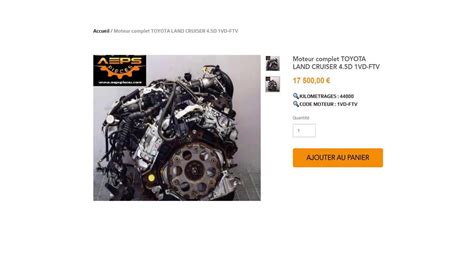 Aeps Pièces Moteur complet TOYOTA LAND CRUISER 4 5D 1VD FTV