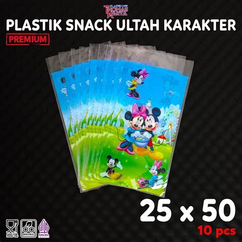 Jual Plastik Bingkisan Snack Ultah OPP Besar 25x50 Isi 10 Kantong