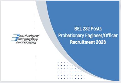 BEL Recruitment 2023 Apply Online Probationary Engineer EJC Official