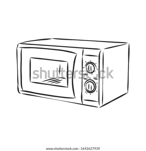 Microwave Oven Vector Sketch Illustration Stock Vector (Royalty Free) 1642627939