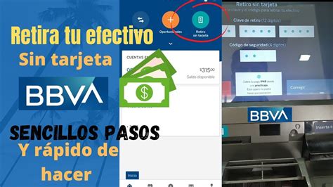 Como Retirar Dinero Sin Tarjeta En Cajero Bbva Youtube