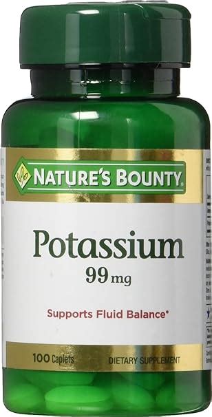 Amazon Nature s Bounty Gluconato de potasio 99 mg 100 cápsulas