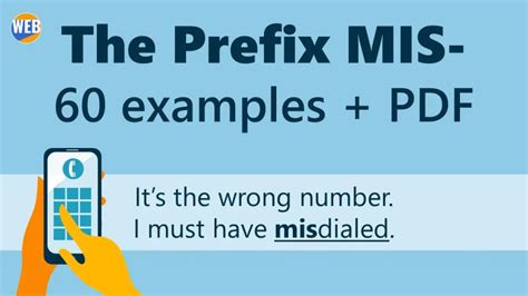 The Prefix MIS- 60 examples (Video + Free 6-page PDF) – World English Blog