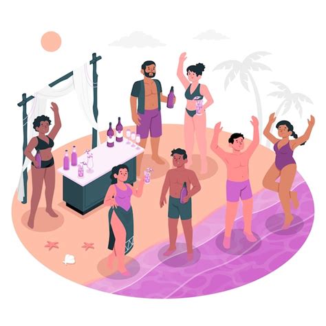 Premium Vector | Beach party isolated cartoon vector illustration