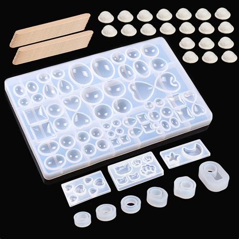 Set Clear Resin Silicone Molds Resin Clay Jewelry Making Casting Mold