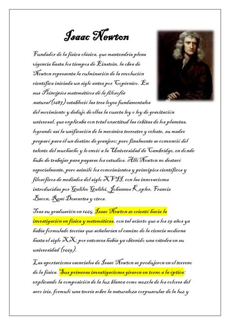 Isaac Newton El genio de genio sí señor Isaac Newton Fundador de la