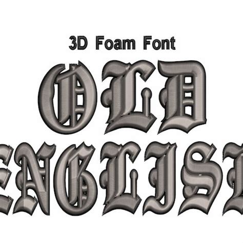 3d Foam Font Old English 2 Color Value Pack Etsy