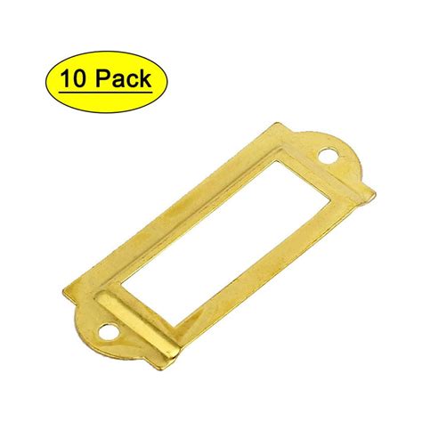 Post Office File Drawer Label Tag Name Card Holder Gold Tone 10pcs