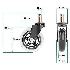 Xelotech Er Set Hartbodenrollen F R Ikea B Rostuhl Mm X Mm