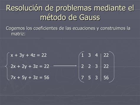 Resoluci N De Problemas Mediante El M Todo De Gauss Sistemas De