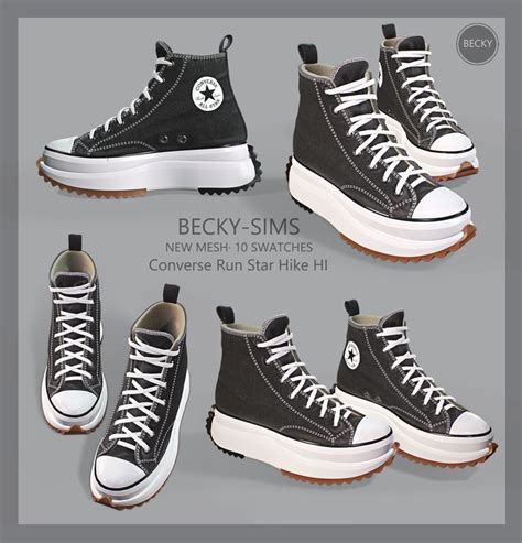 Four Pairs Of Black And White Converse Sneakers