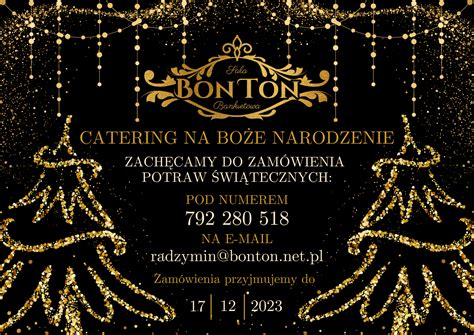 Bon Ton Sala Bankietowa Catering na Boże Narodzenie