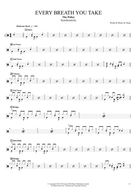 Every Breath You Take Tab By The Police Guitar Pro Full Score