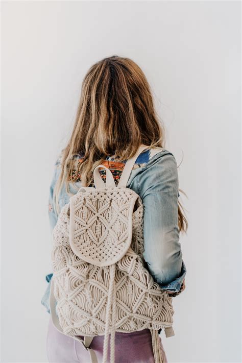 Crochet Backpack Ivory Macrame Design Macrame Bag Crochet Fashion