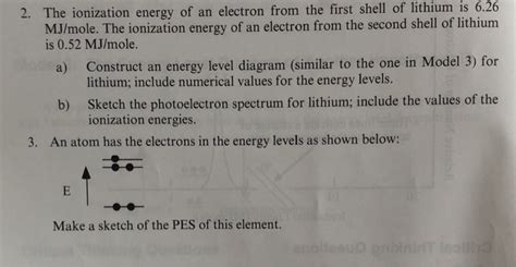 Solved 2. The ionization energy of an electron from the | Chegg.com