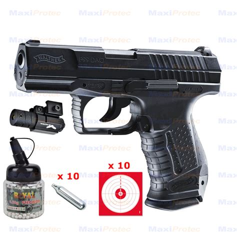 Pack Complet Pistolet P99 Dao Walther 6mm Airsoft Blowback 6mm 2j