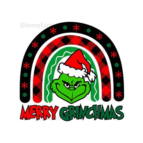 Merry Grinchmas Svg Christmas Rainbow Svg Grinch Christmas Inspire