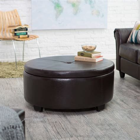 36 Top Brown Leather Ottoman Coffee Tables