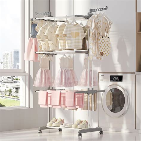 APEXCHASER Clothes Drying Rack 3 Tier Foldable Laundry Drying Rack