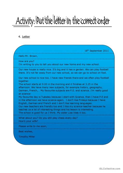 Put The Letter Into The Correct Orde English Esl Worksheets Pdf Doc