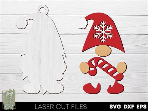 Christmas Gnomes Svg Bundle Christmas Ornament Laser Cut Files Etsy