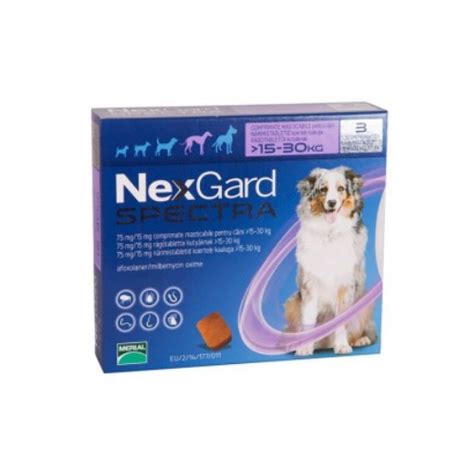 Nexgard Spectra 75 15mg Chiens 15 30kg Boîte de 3 comprimés