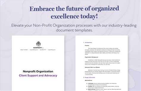 Nonprofit Organization Client Support and Advocacy Template in Word ...