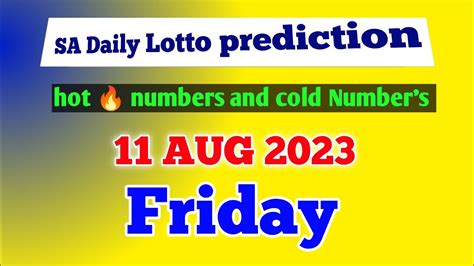 Sa Daily Lotto Prediction Aug Sa Daily Lotto Predictions For