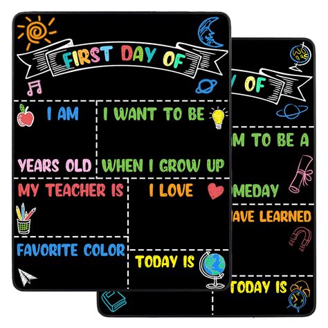 Buy First And Last Day Of School Chalkboard Sign Reusable 14x11 In