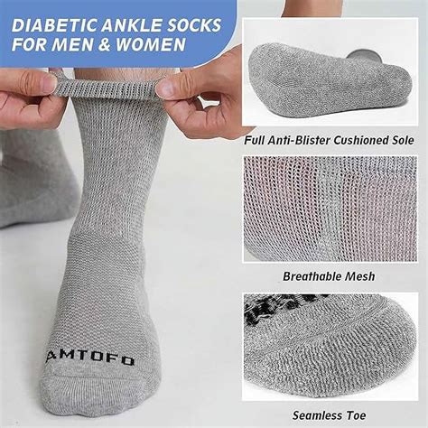 Amitofo Healthy Diabetic Socks For Men And Women Wide Anti Blister