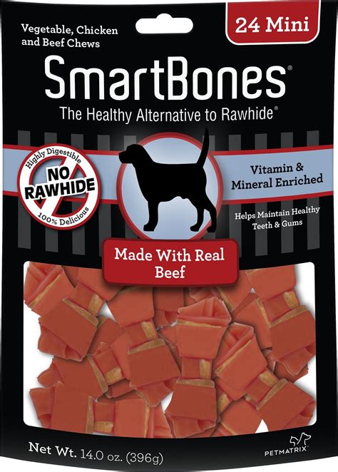 Smartbones Mini Beef Chew Bones Dog Treats 24 Count