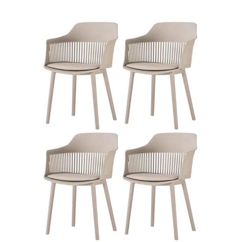 Kit Cadeiras Marcela Rivatti Almofada Em Pu Polipropileno Nude Leroy Merlin