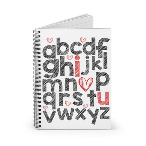 Spiral Notebook I Love You Ruled Line Valentines T Student Notebook